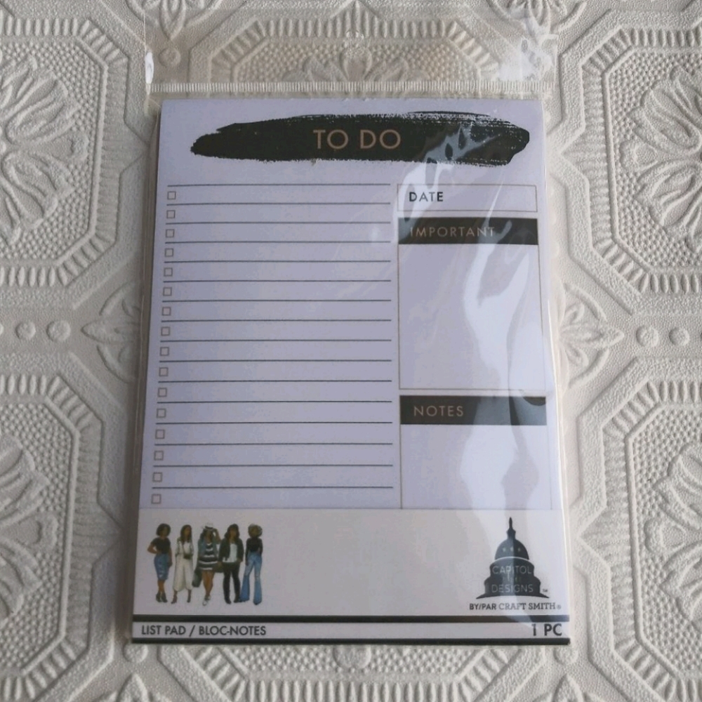New! Capitol Chic Designs To Do List Pad (70 pgs)
